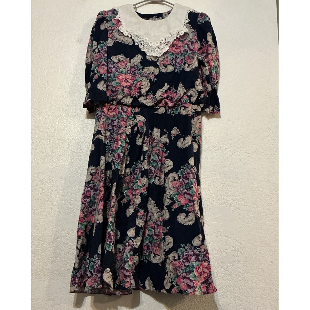 Lisa II Garden Floral Tea Party Dress Plus Size 24WP Vintage 90s Cottage Core